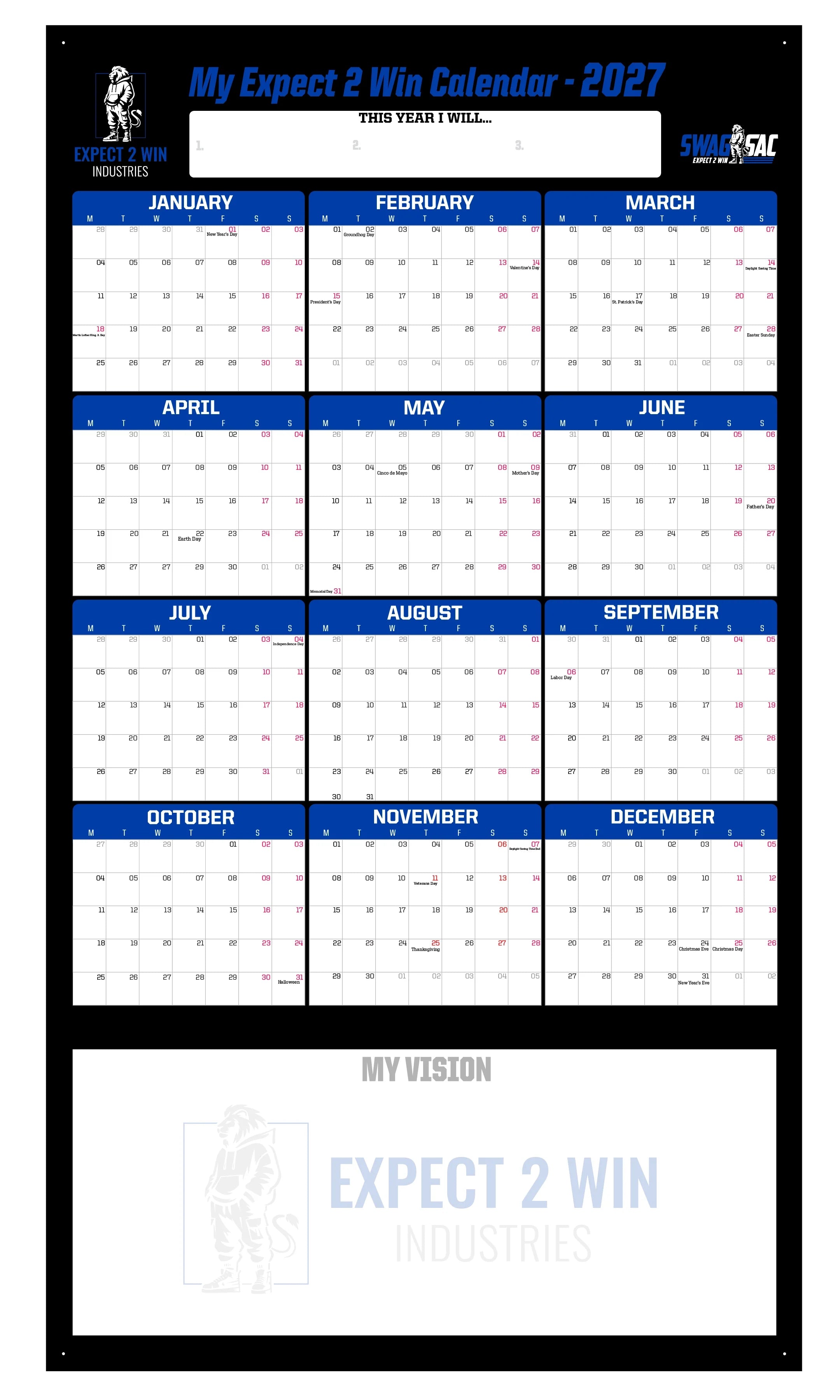 My Expect 2 Win Calendar - 2027